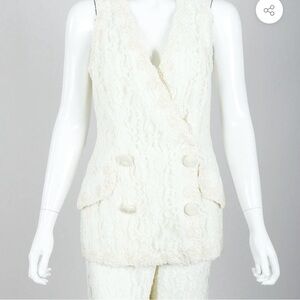 Bill Blass Cream Lace Evening Vest